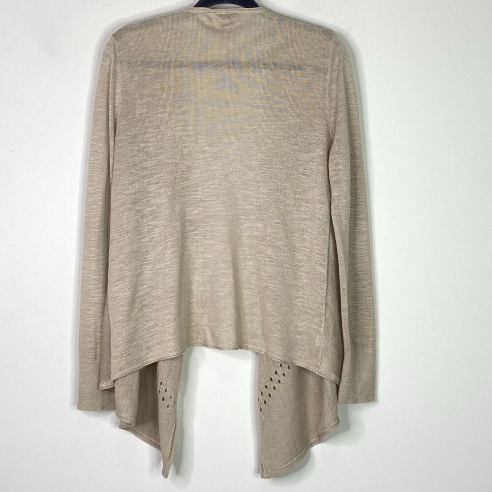 LOFT Open Front Cut Out Lightweight Ramie Cardigan Women's Size Medium - Picture 3 of 9